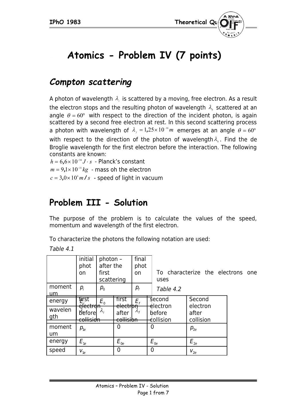 4.Atomics - Problem IV (7Points)