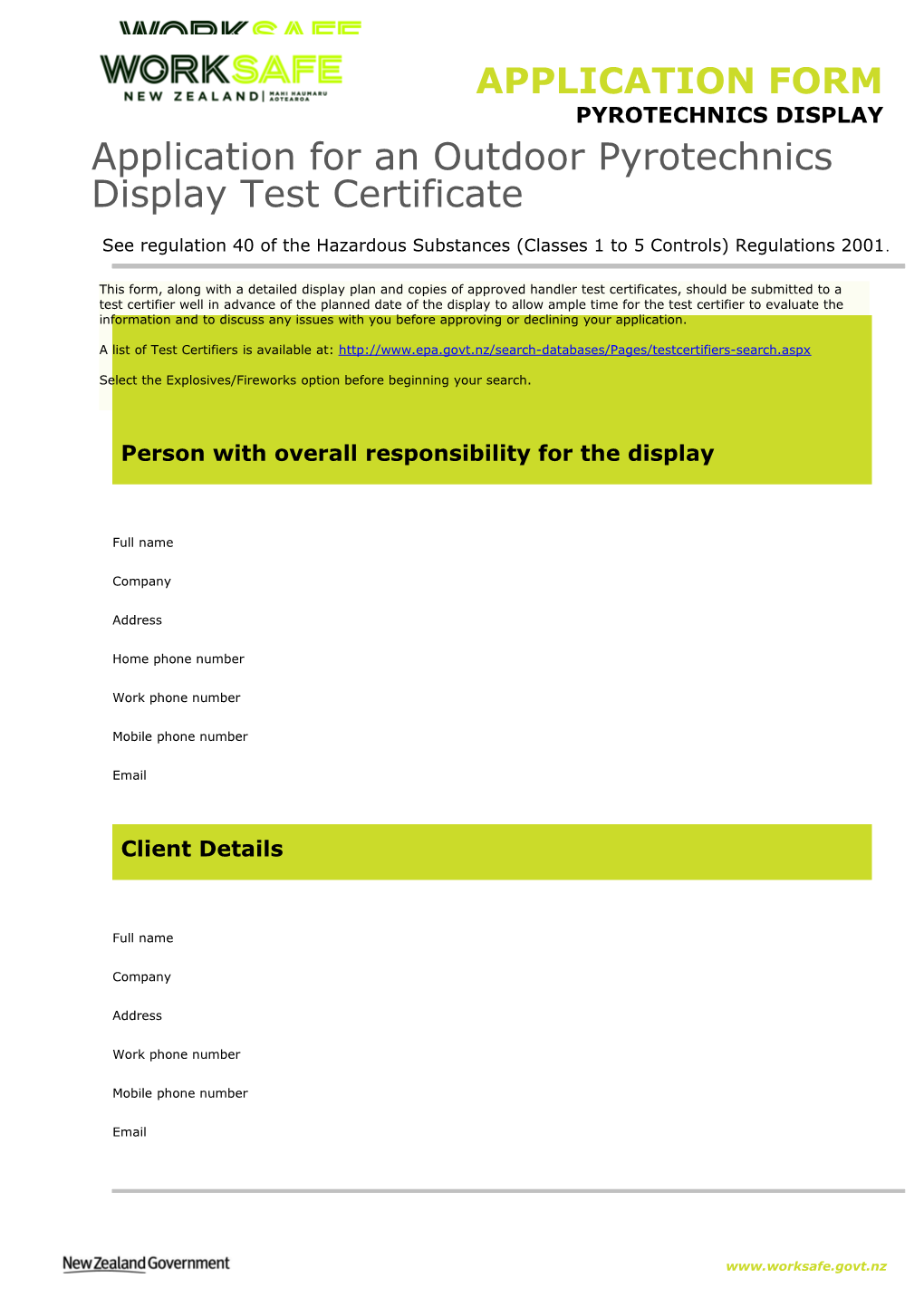 Approved Handler Test Certificate Renewal-Upgrade Form