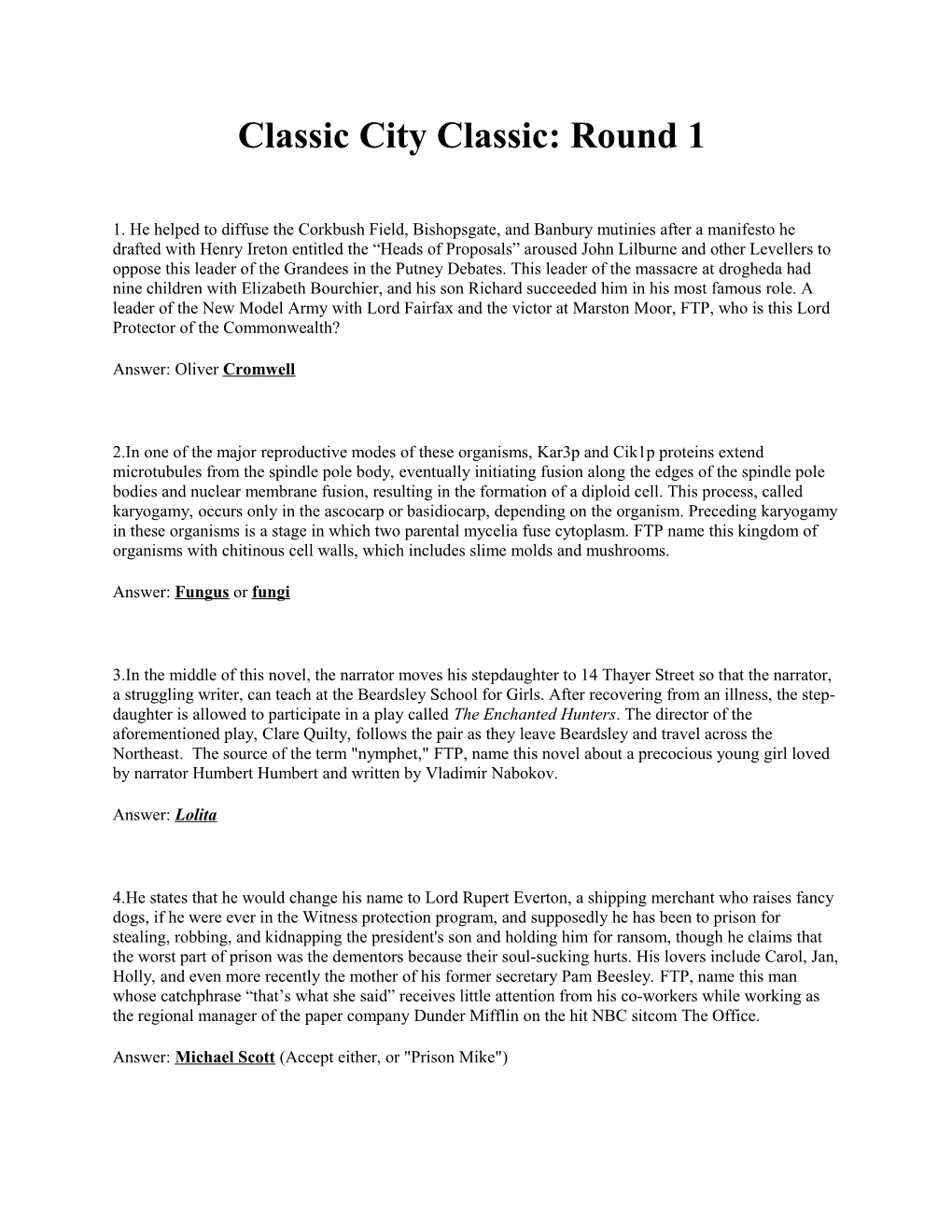 Classic City Classic: Round 1