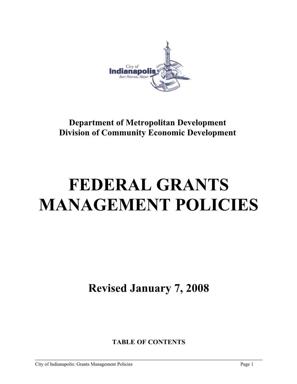 2008 Grant Management Policies & Procedures