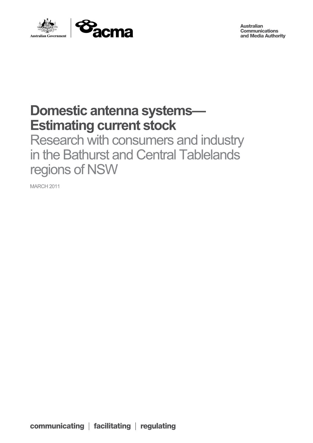 Domestic Antenna Systems - Estimating Current Stock