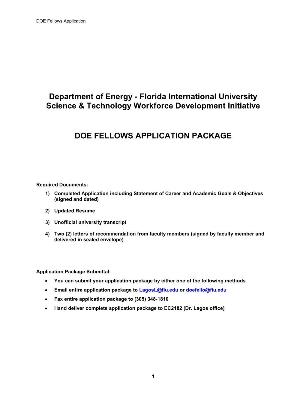 DOE Environmental Management/Florida International University