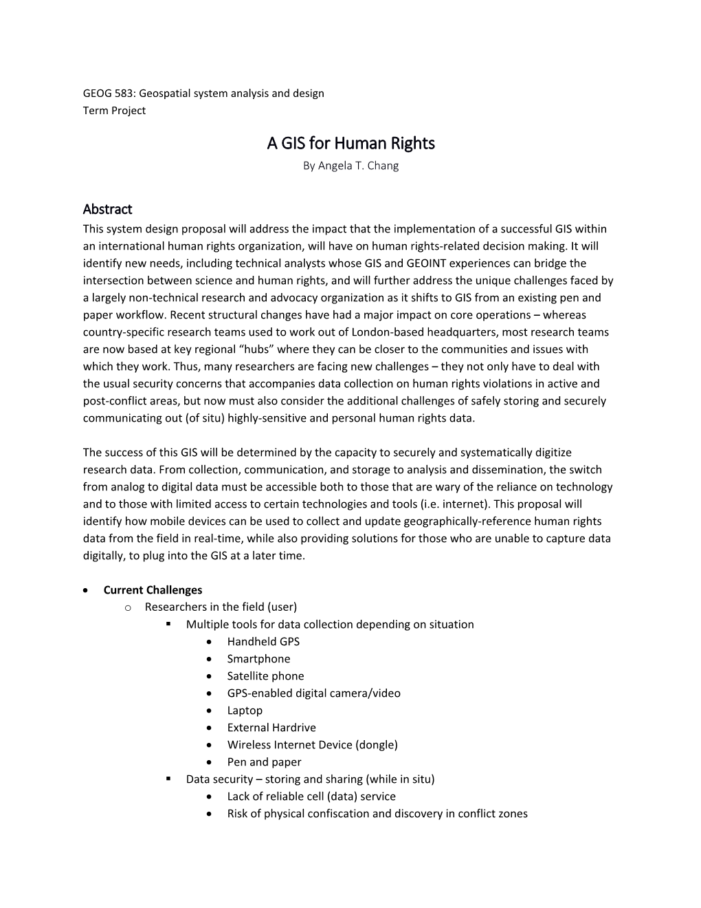 GEOG 583: Geospatial System Analysis and Design