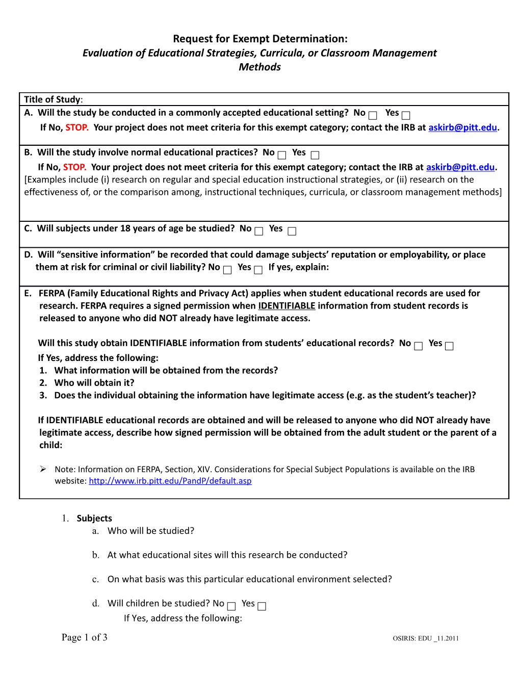 Irb Cover Sheet