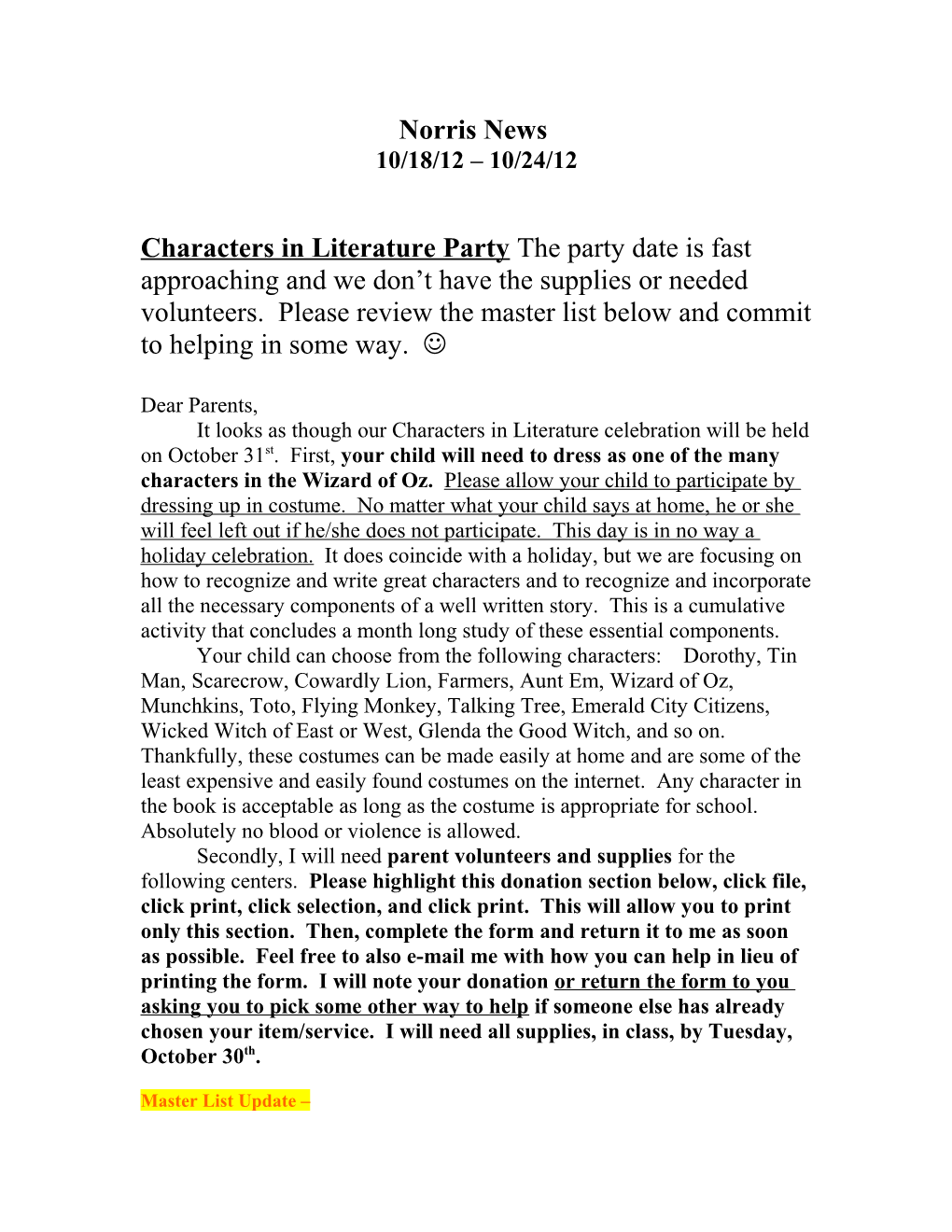 Characters in Literature Party the Party Date Is Fast Approaching and We Don T Have The