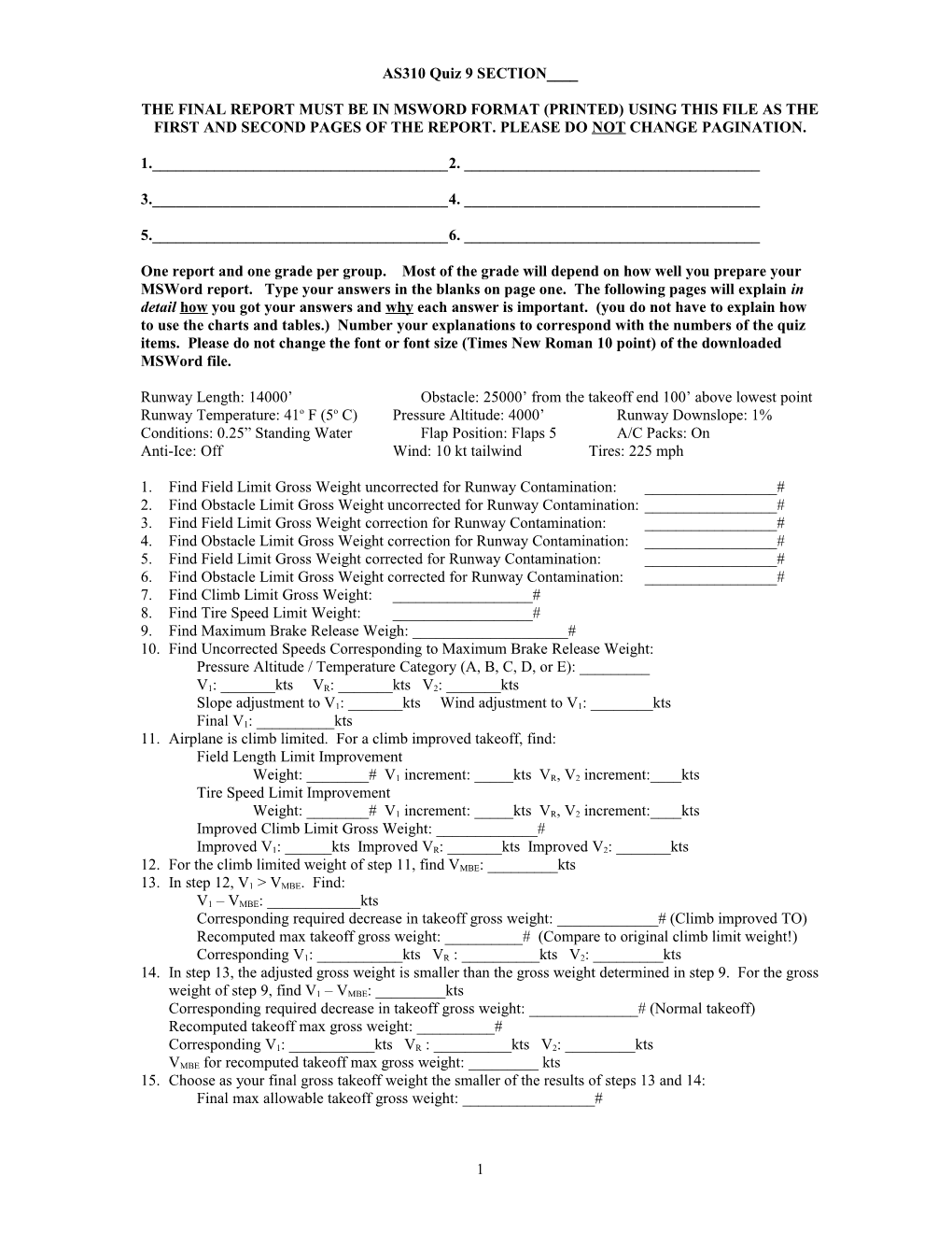 The Final Report Must Be in Msword Format (Printed) Using This File As the First and Second