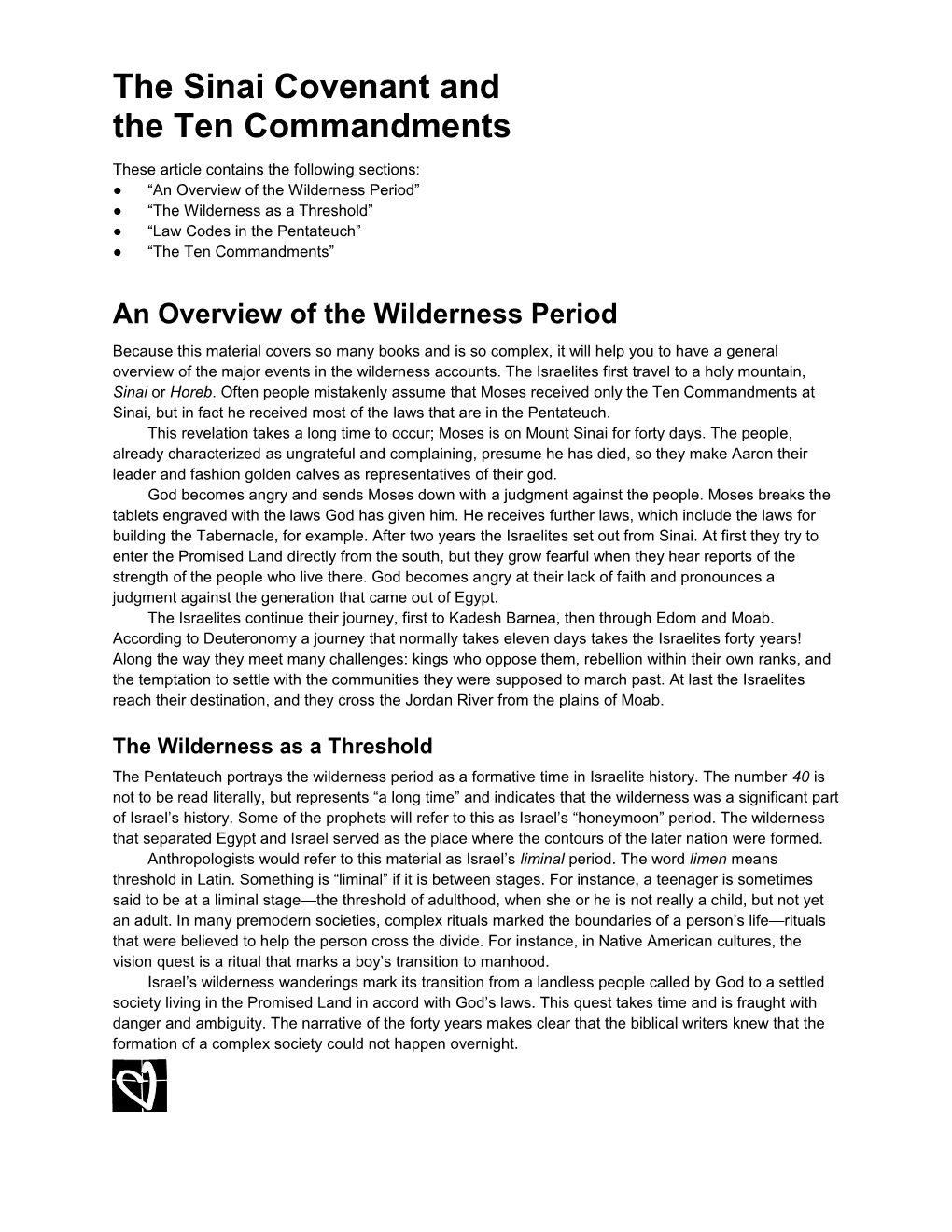 The Sinai Covenant and the Ten Commandmentspage 1