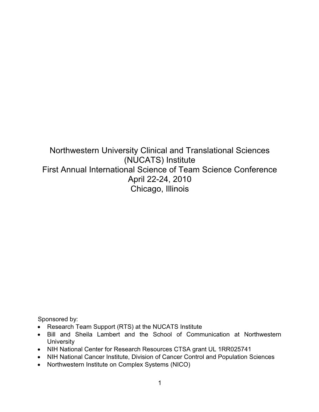 Northwestern University Clinical and Translational Sciences (NUCATS) Institute