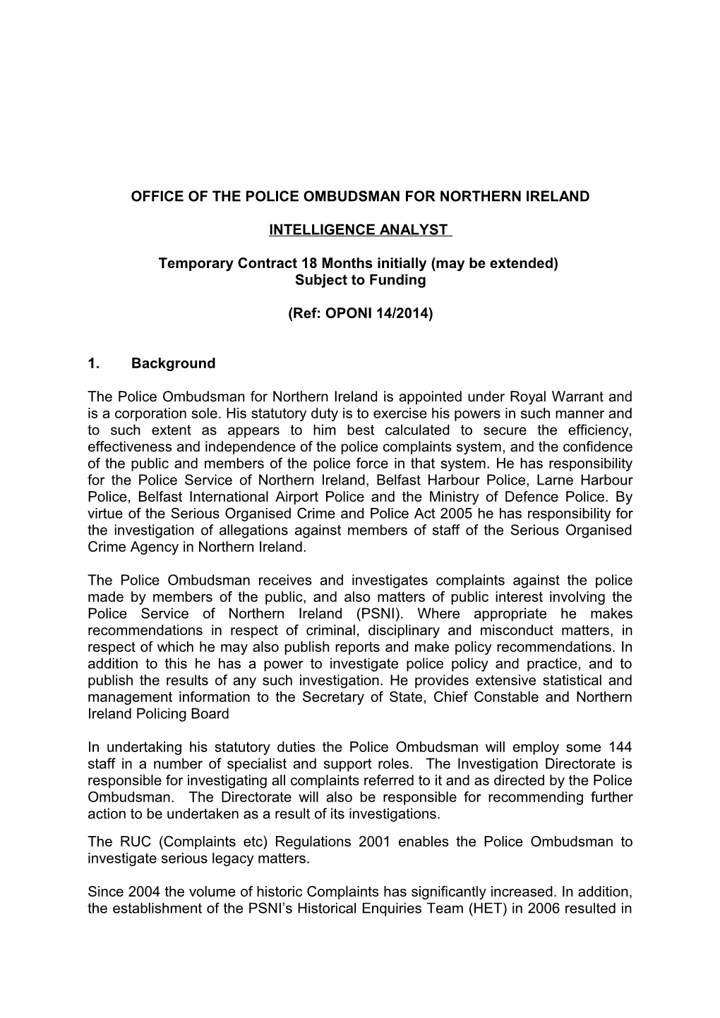 Office of the Police Ombudsman for Northern Ireland