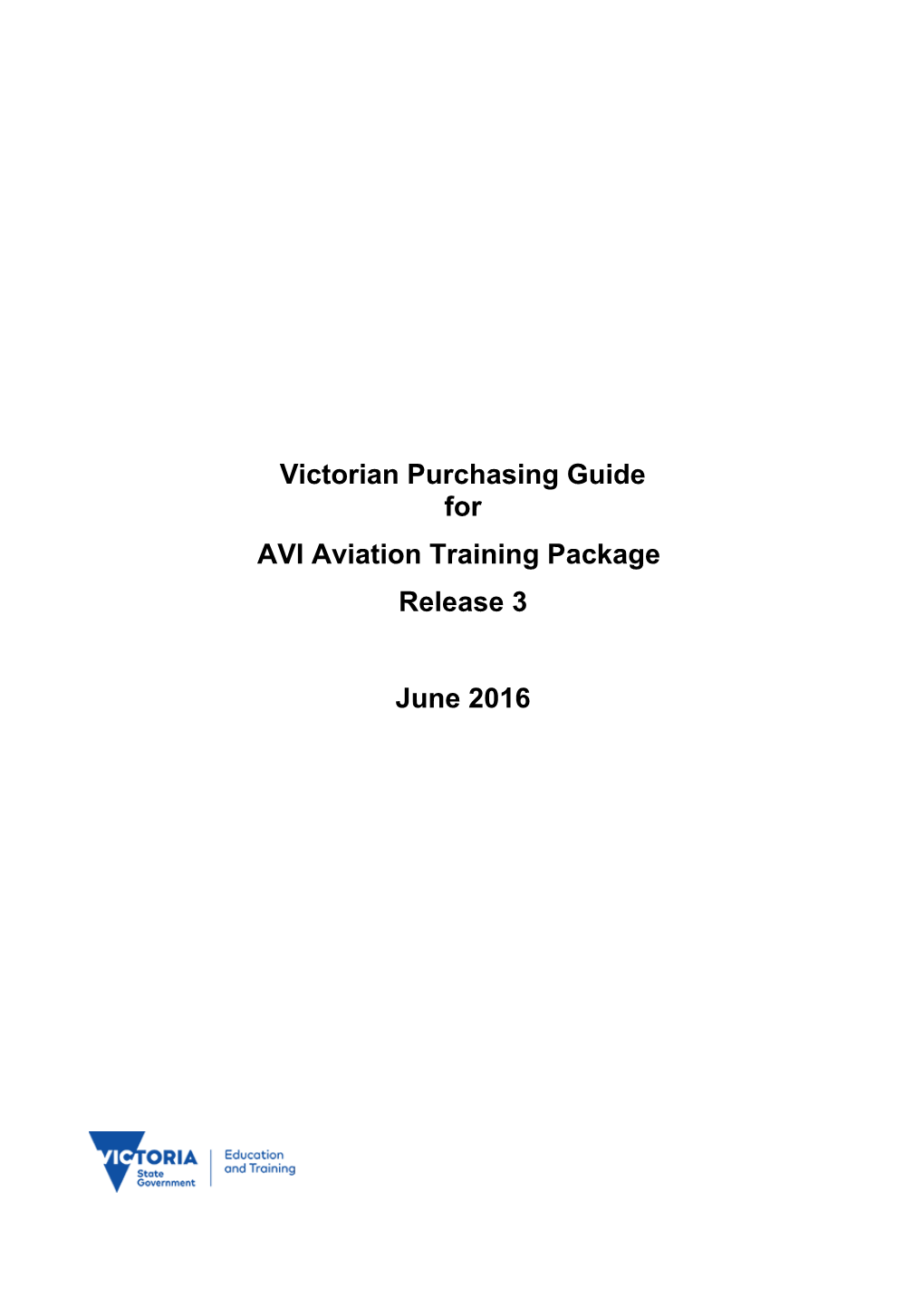 Victorian Purchasing Guide for AVI Aviation Release 1