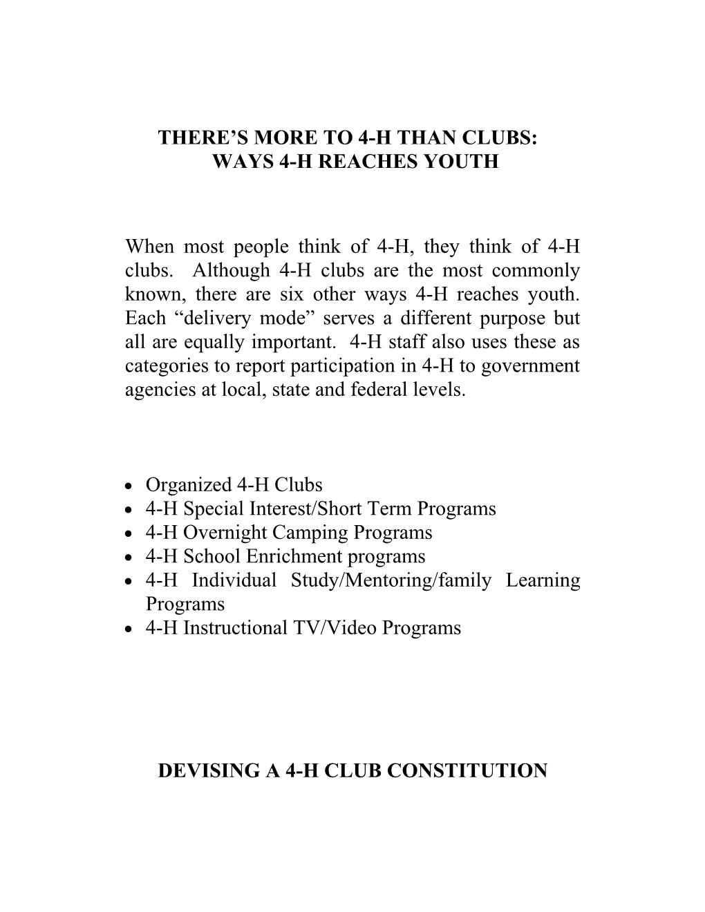There S More to 4-H Than Clubs