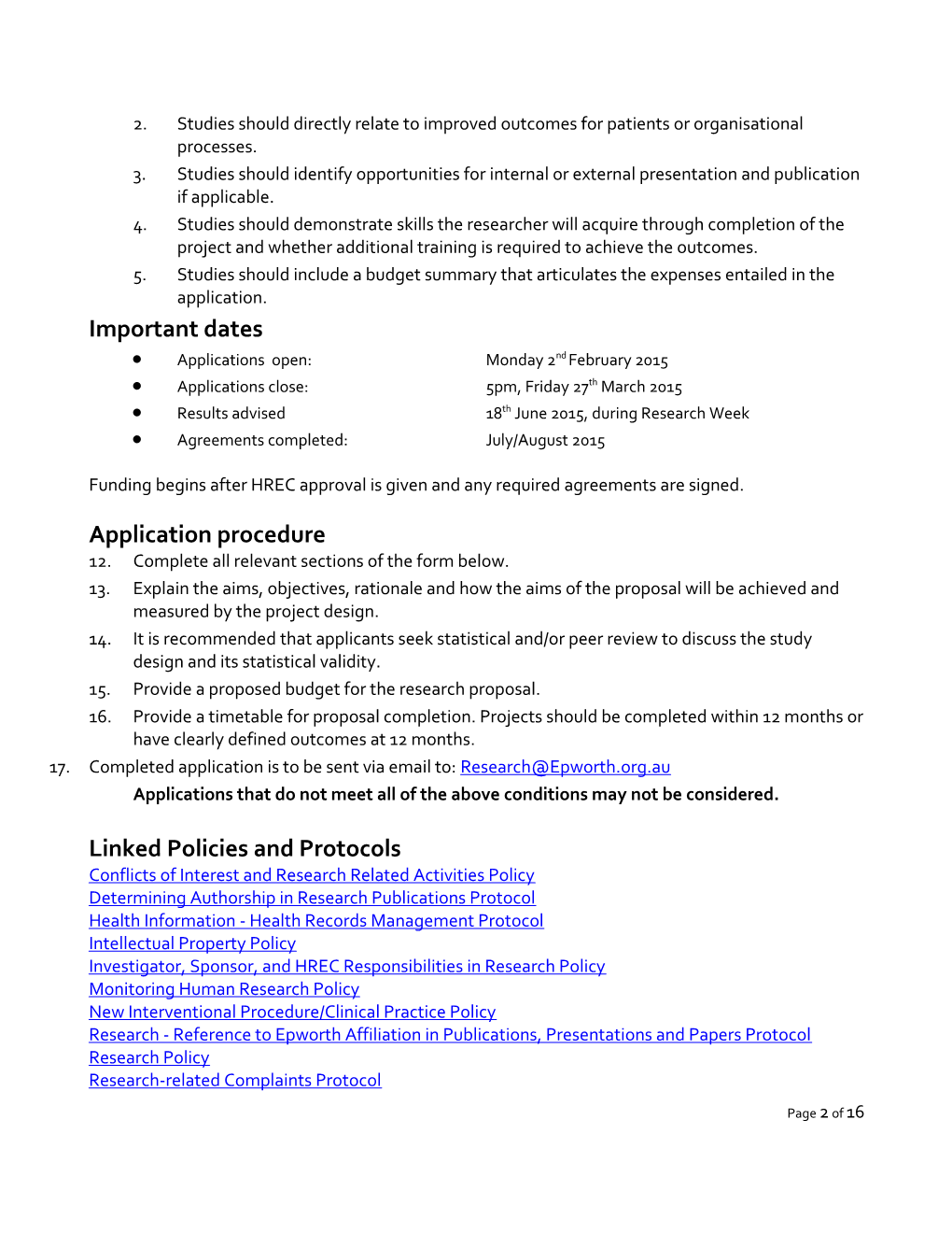 ERI Grant Application Guidelines 2015