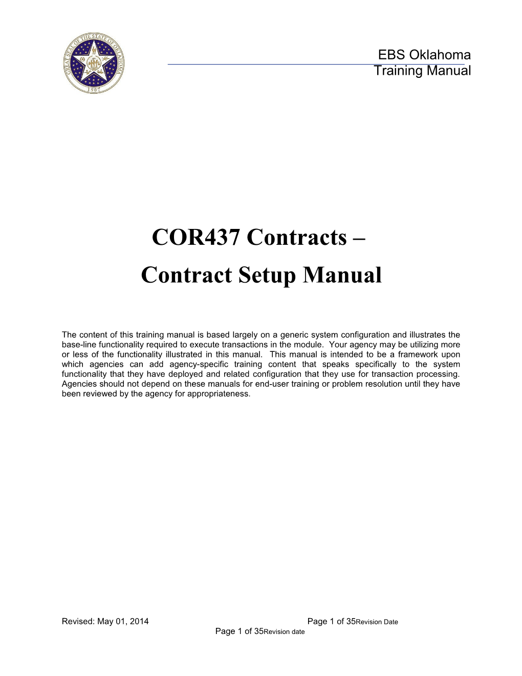 Contract Setup Manual