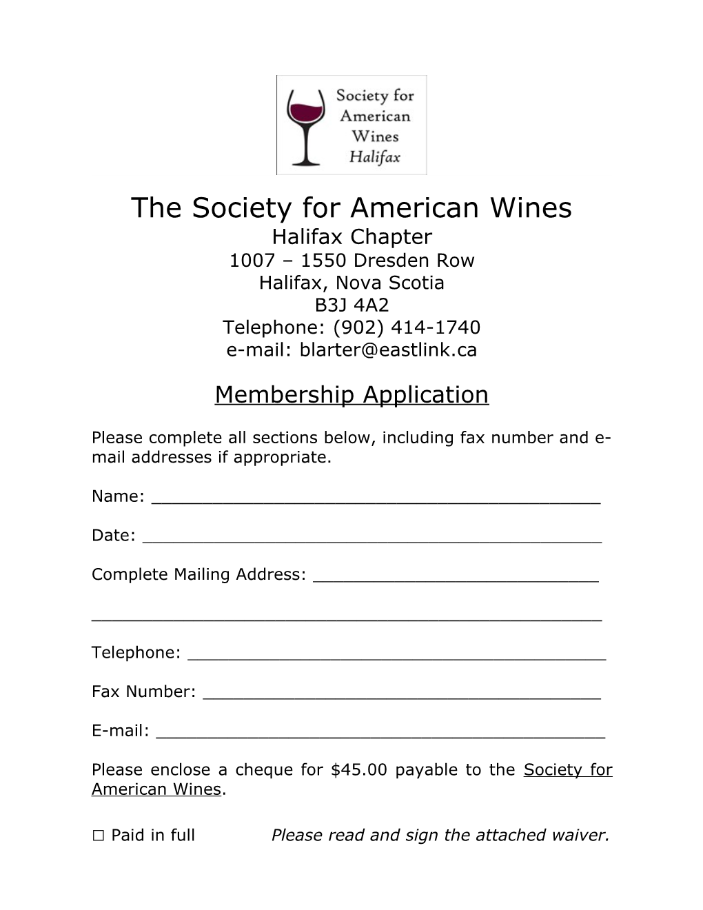 The Society for American Wines