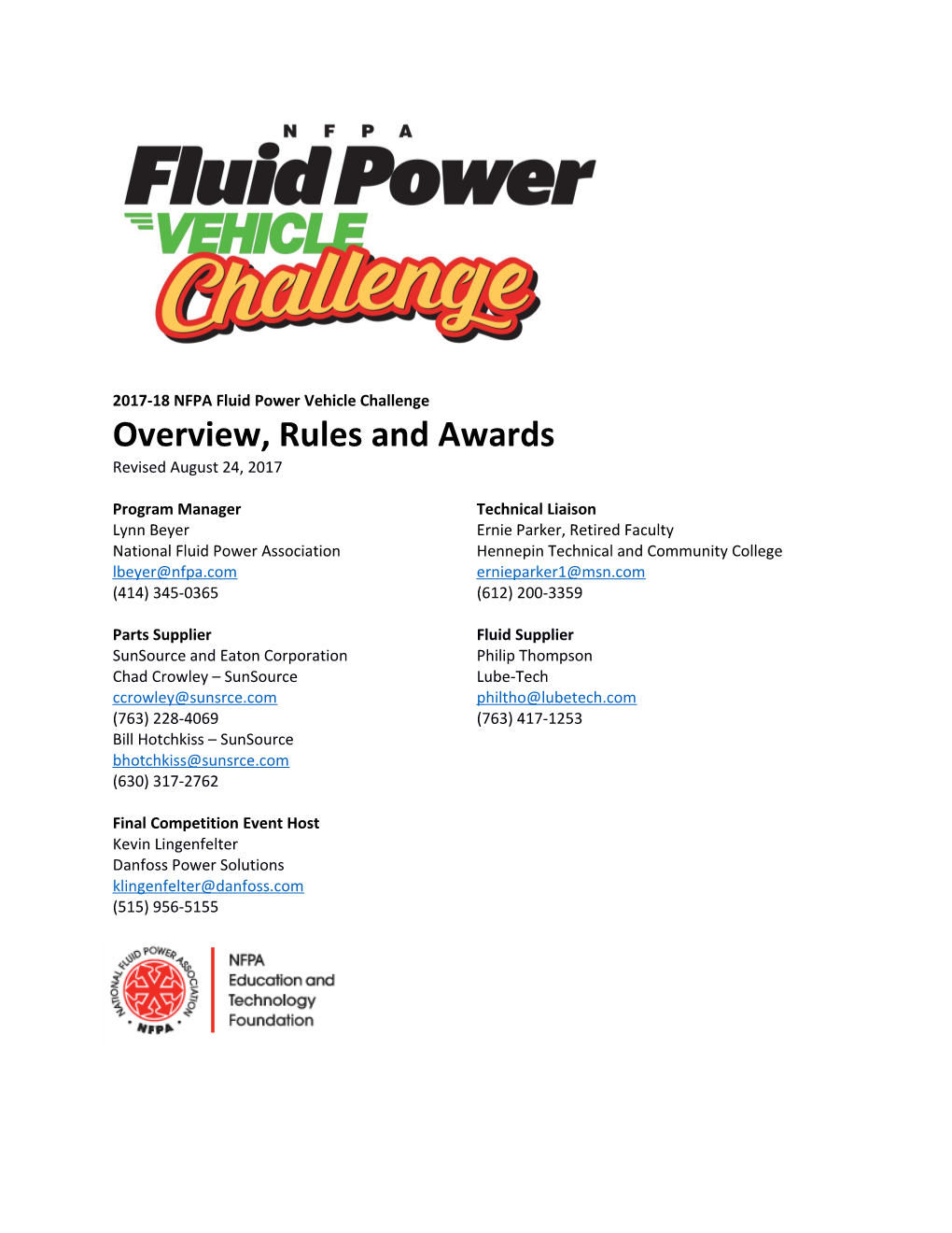2017-18 NFPA Fluid Power Vehicle Challenge