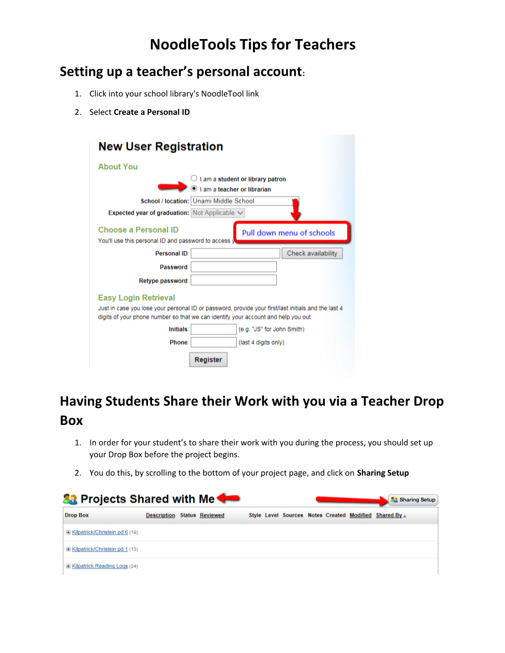 Noodletools Tips for Teachers