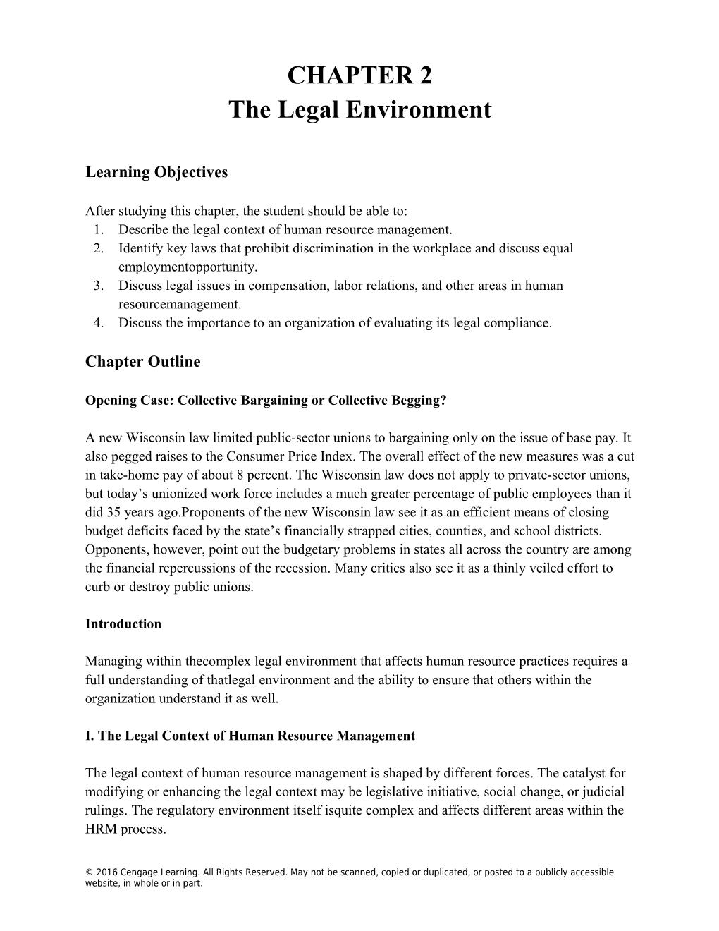 The Legal Environment