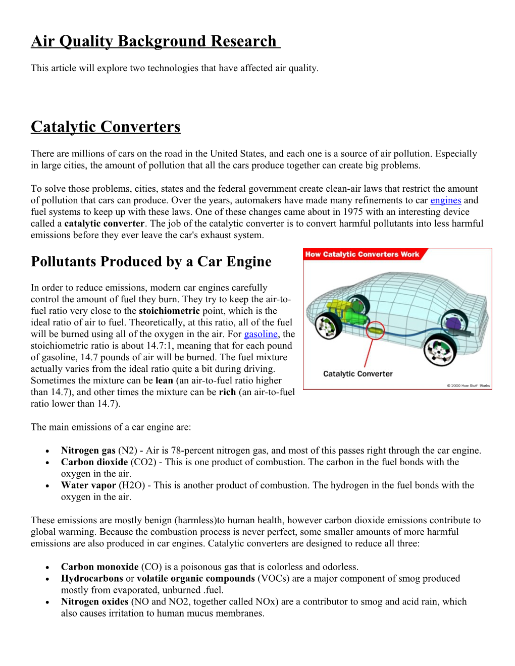 Air Quality Background Research