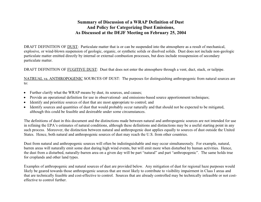 Visibility-Impairing Solids Which Have Entered the Atmosphere As a Result Of