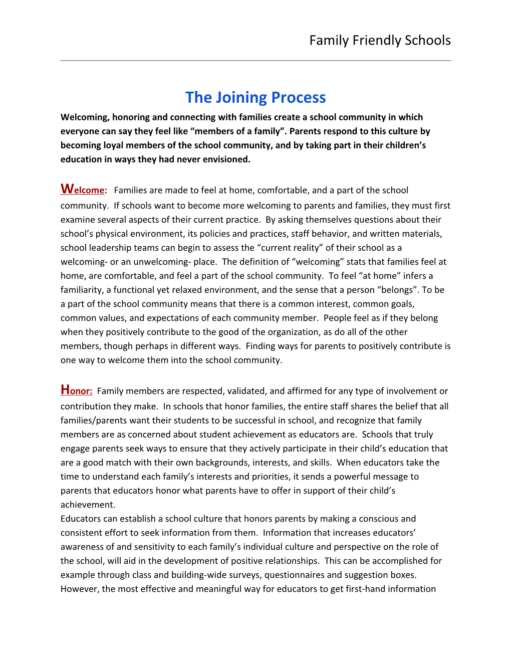 The Joining Process
