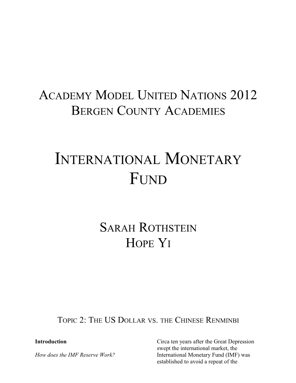 Academy Model United Nations 2012