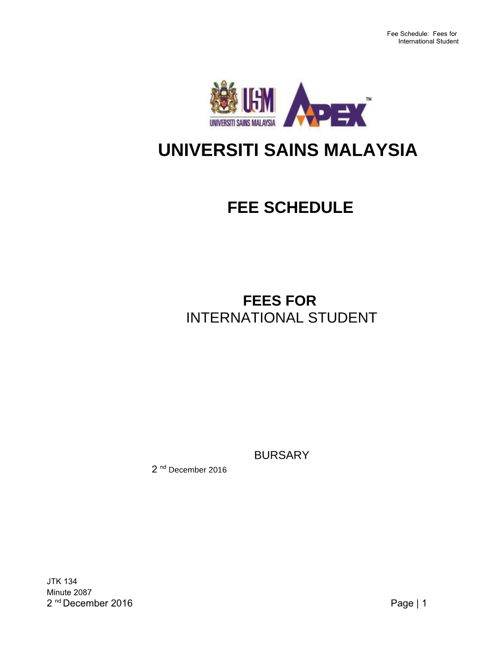 Student Fees for International St