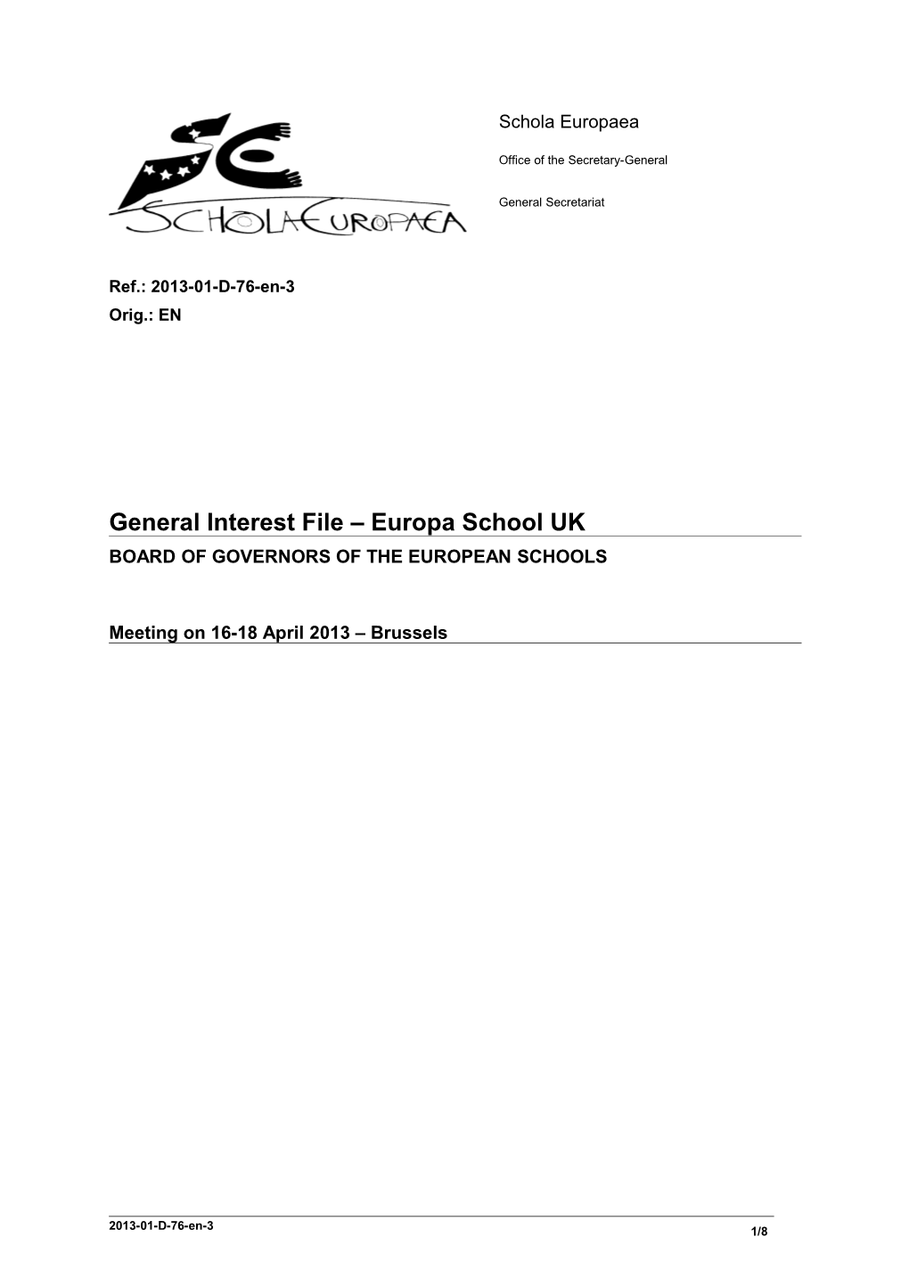General Interest File Europa School UK