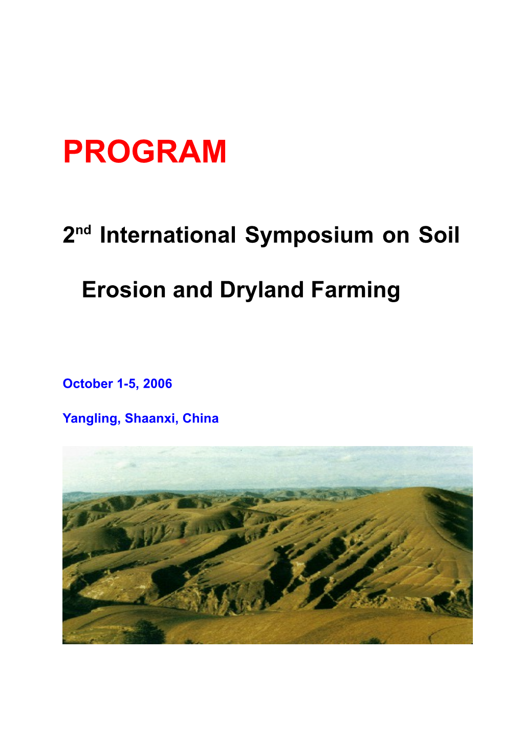 2Nd International Symposium on Soil Erosion and Dryland Farming