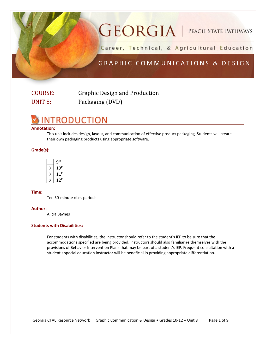 COURSE: Graphic Design and Production