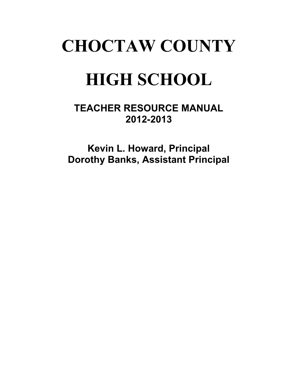 Teacher Resource Manual