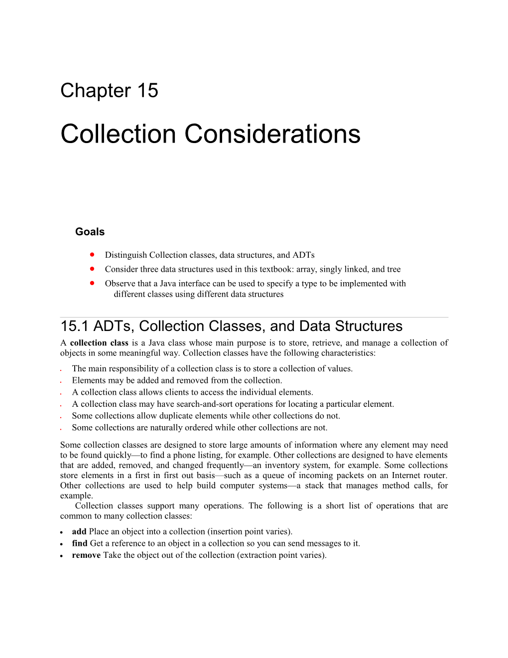 Collection Considerations