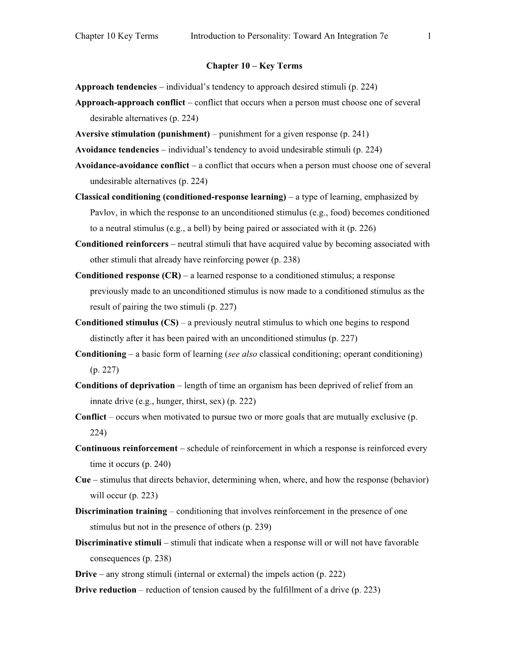 Chapter 10 Key Terms