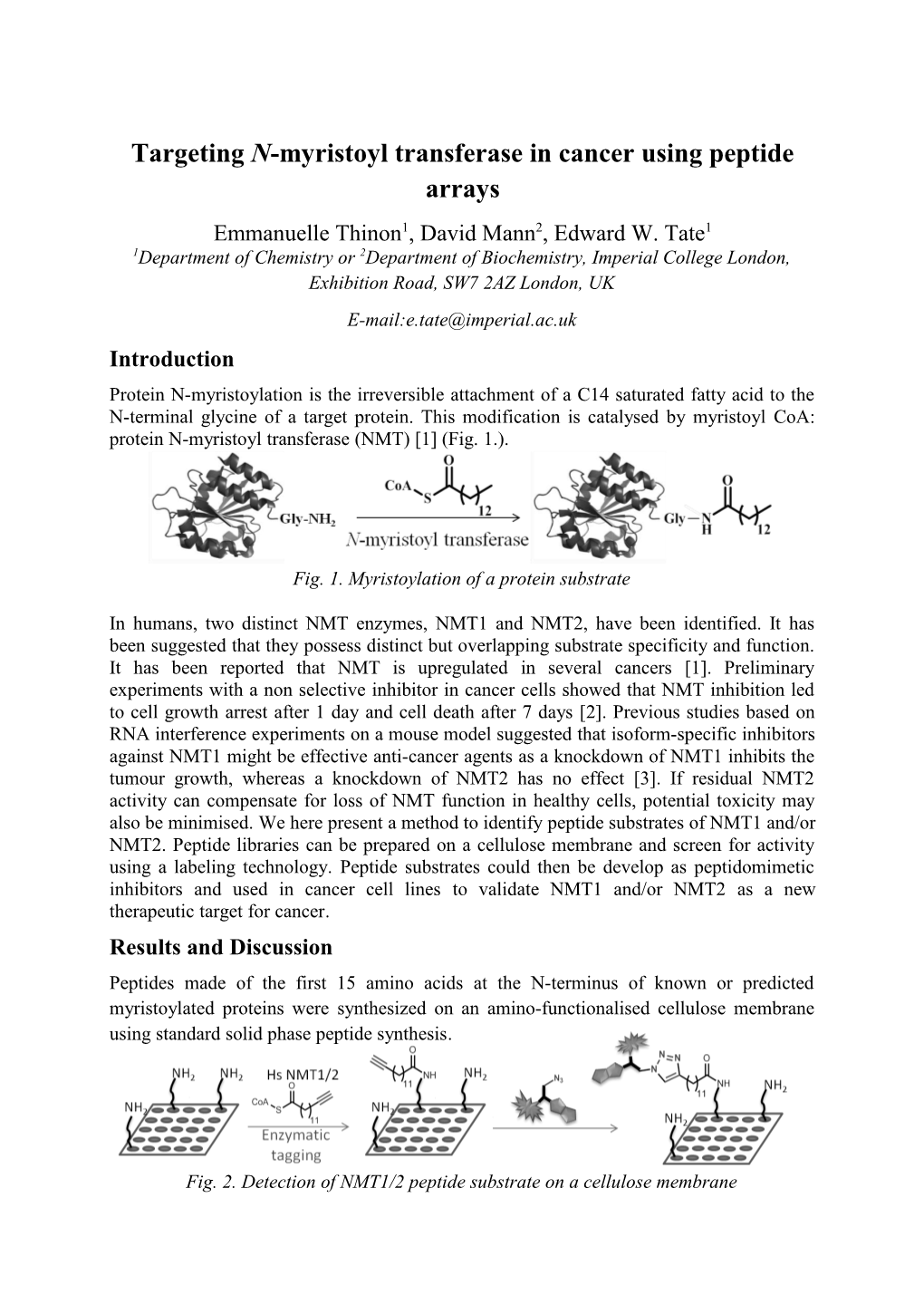 Targeting N-Myristoyl Transferase in Cancer Using Peptidearrays