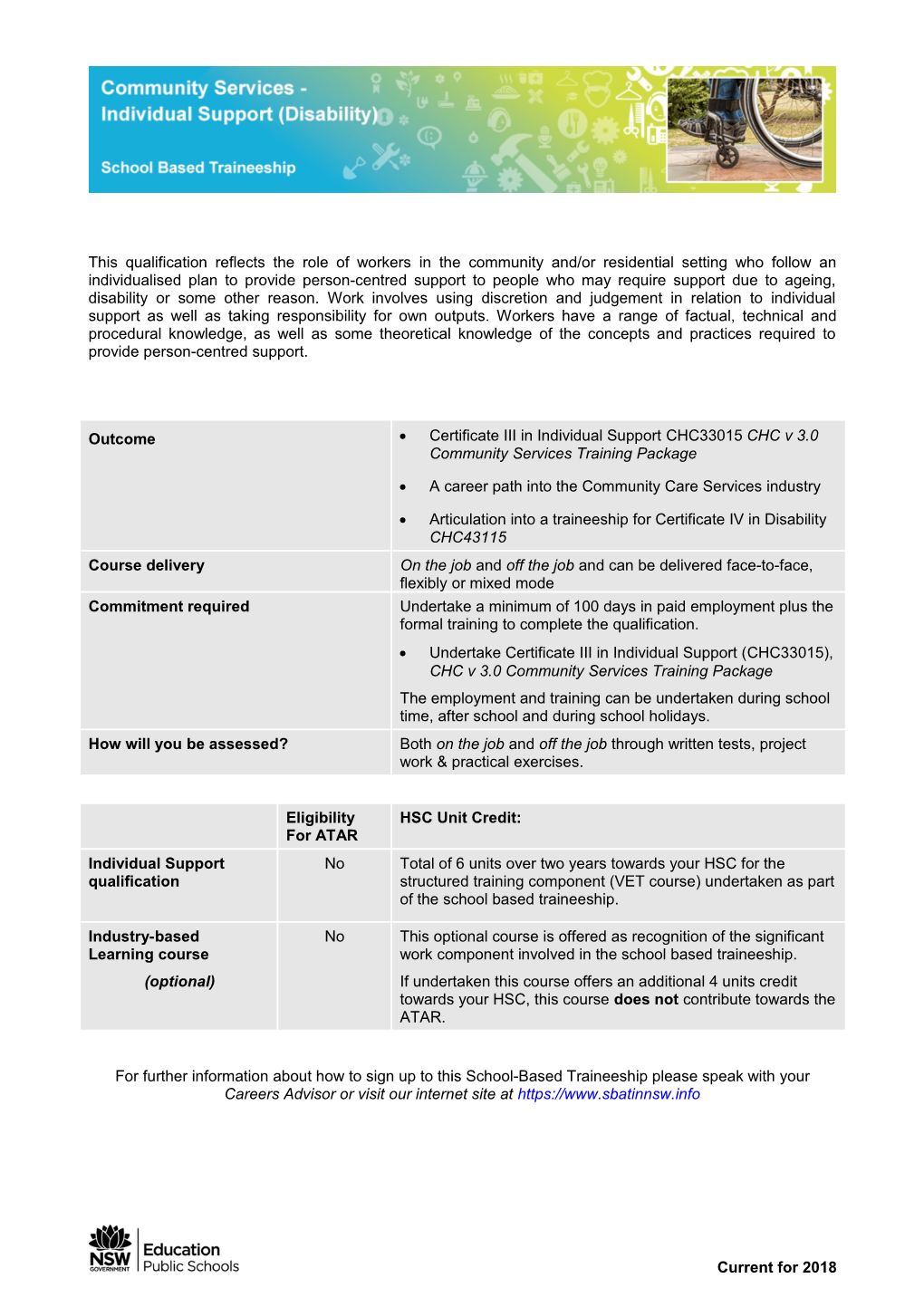 Certificate III in Individual Supportchc33015 CHC V 3.0 Community Services Training Package