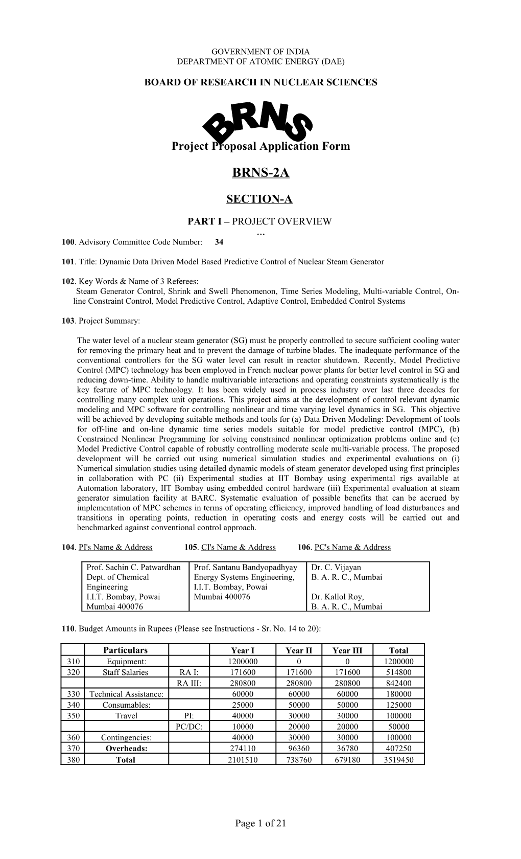 Board of Research in Nuclear Sciences