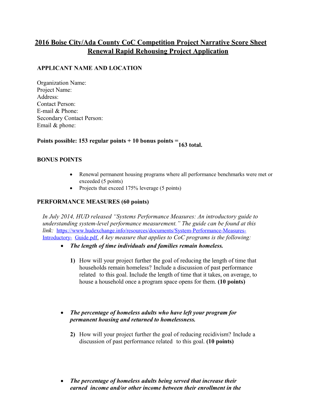 2016Boisecity/Ada County Coc Competition Project Narrative Score Sheet