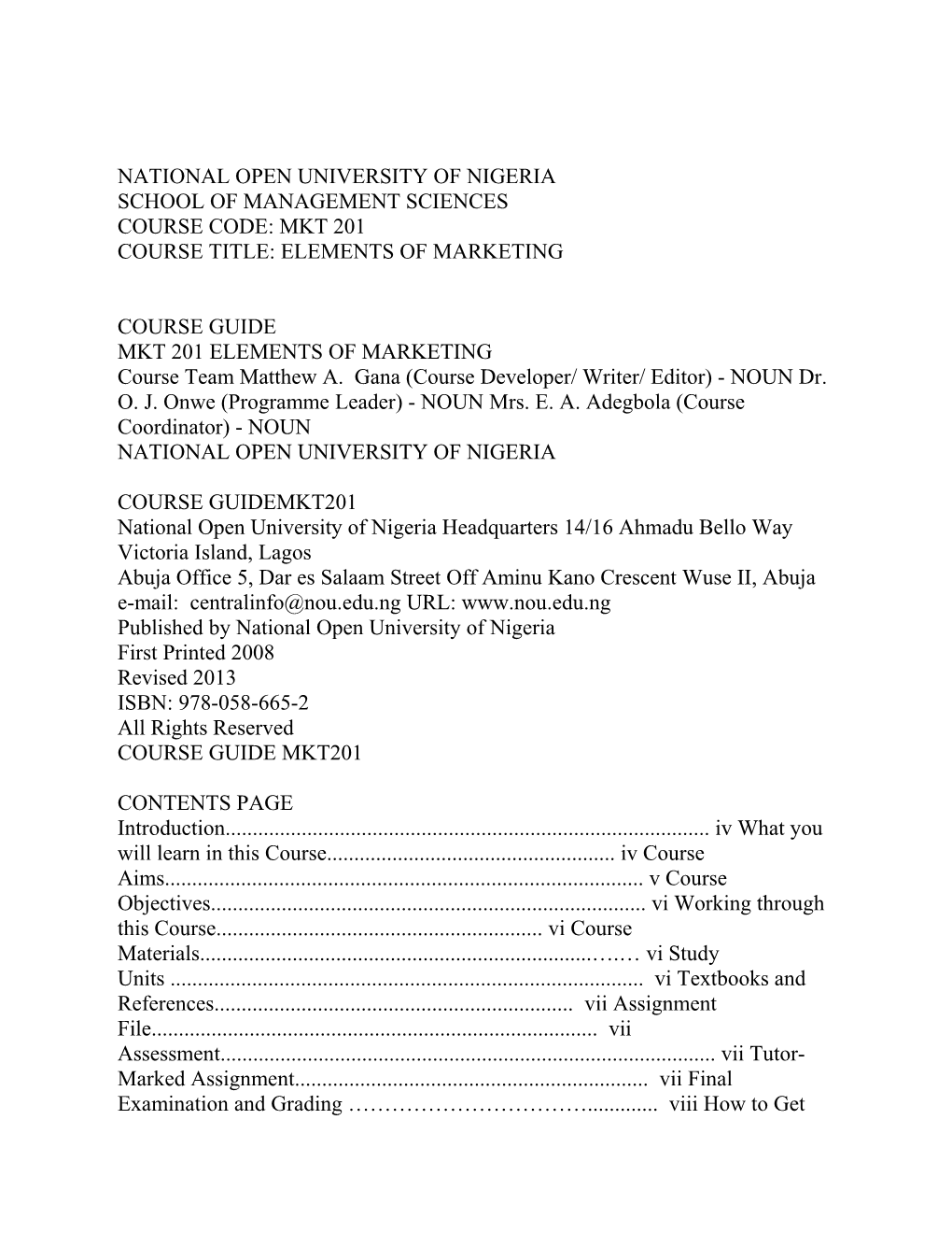 National Open University of Nigeria