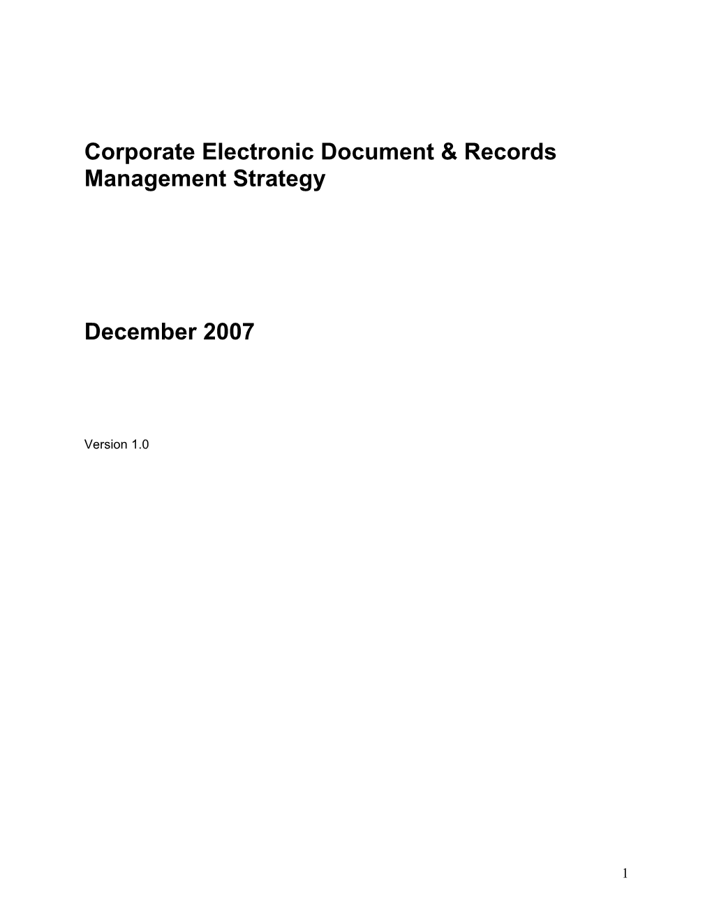 Corporate Electronic Document & Records Management Strategy