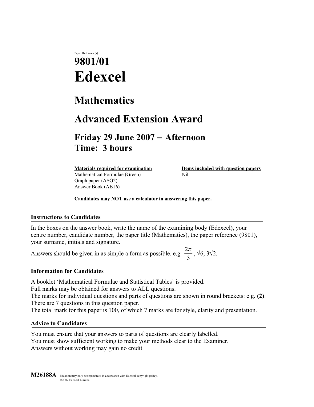 Advanced Extension Award