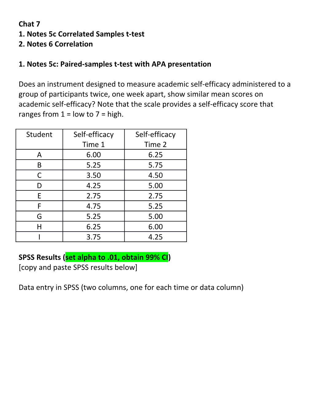 1. Notes 5C: Paired-Samples T-Test with APA Presentation