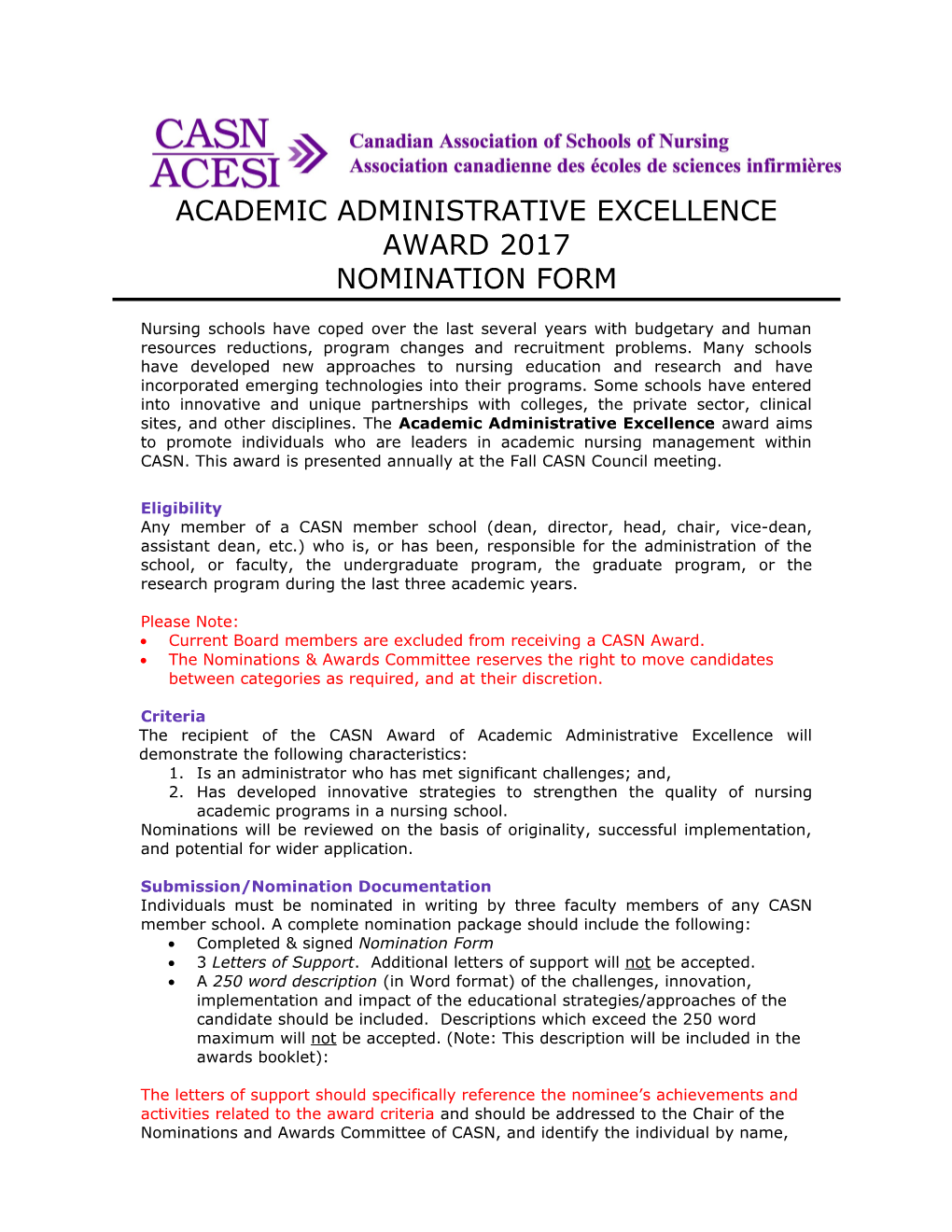 Academic Administrative Excellence
