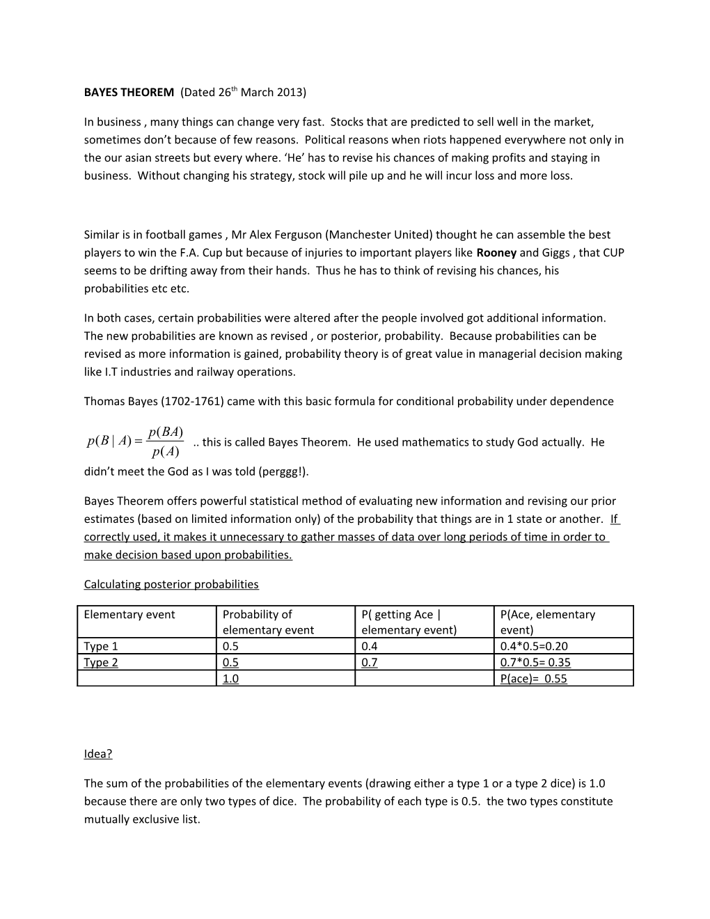 BAYES THEOREM (Dated 26Th March 2013)