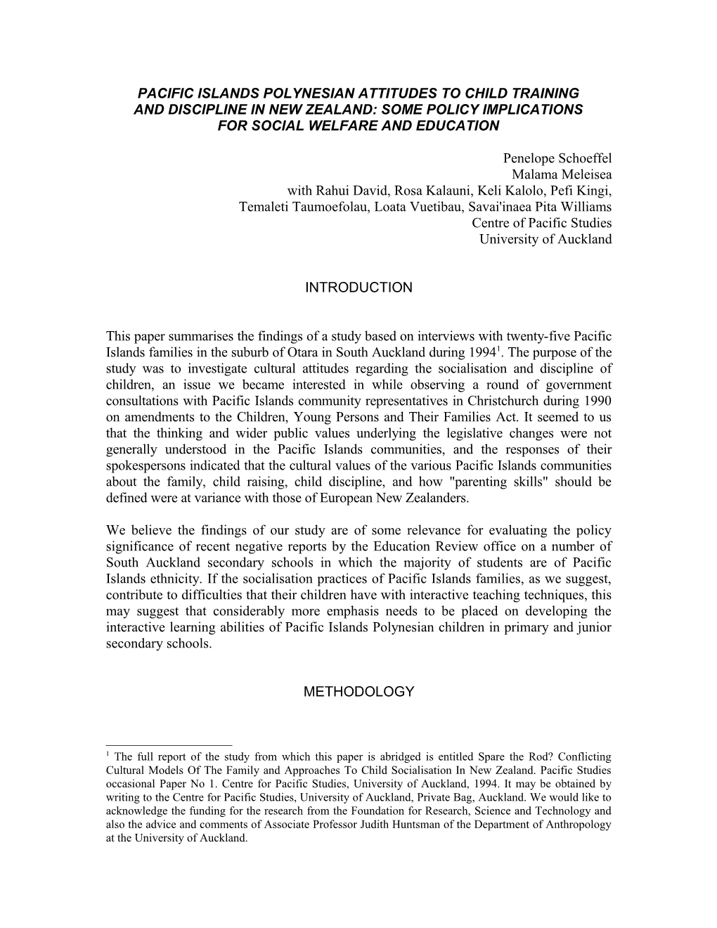 Pacific Islands Polynesian Attitudes to Child Training