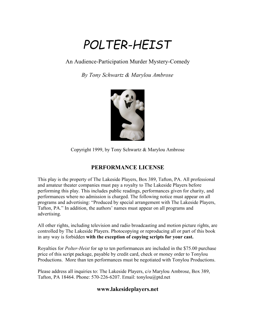 Polterheist, Polterheist, Polter-Heist, Polter/Heist