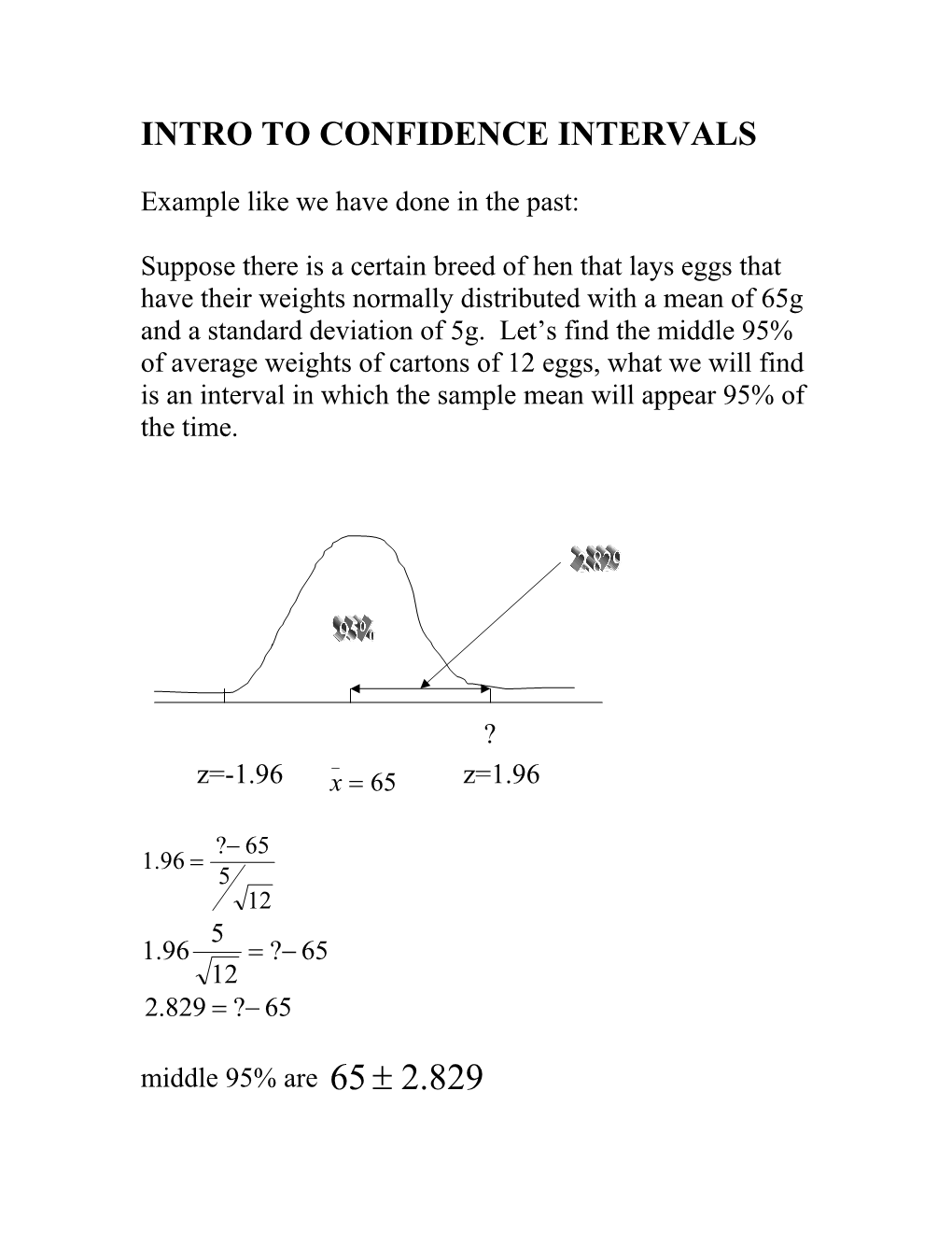 Intro to Confidence Intervals