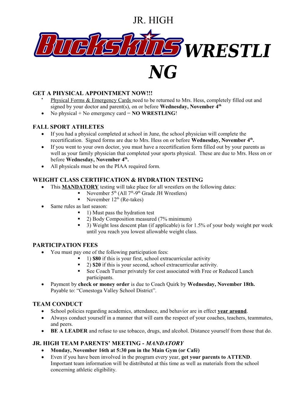 CV Bucks Wrestling