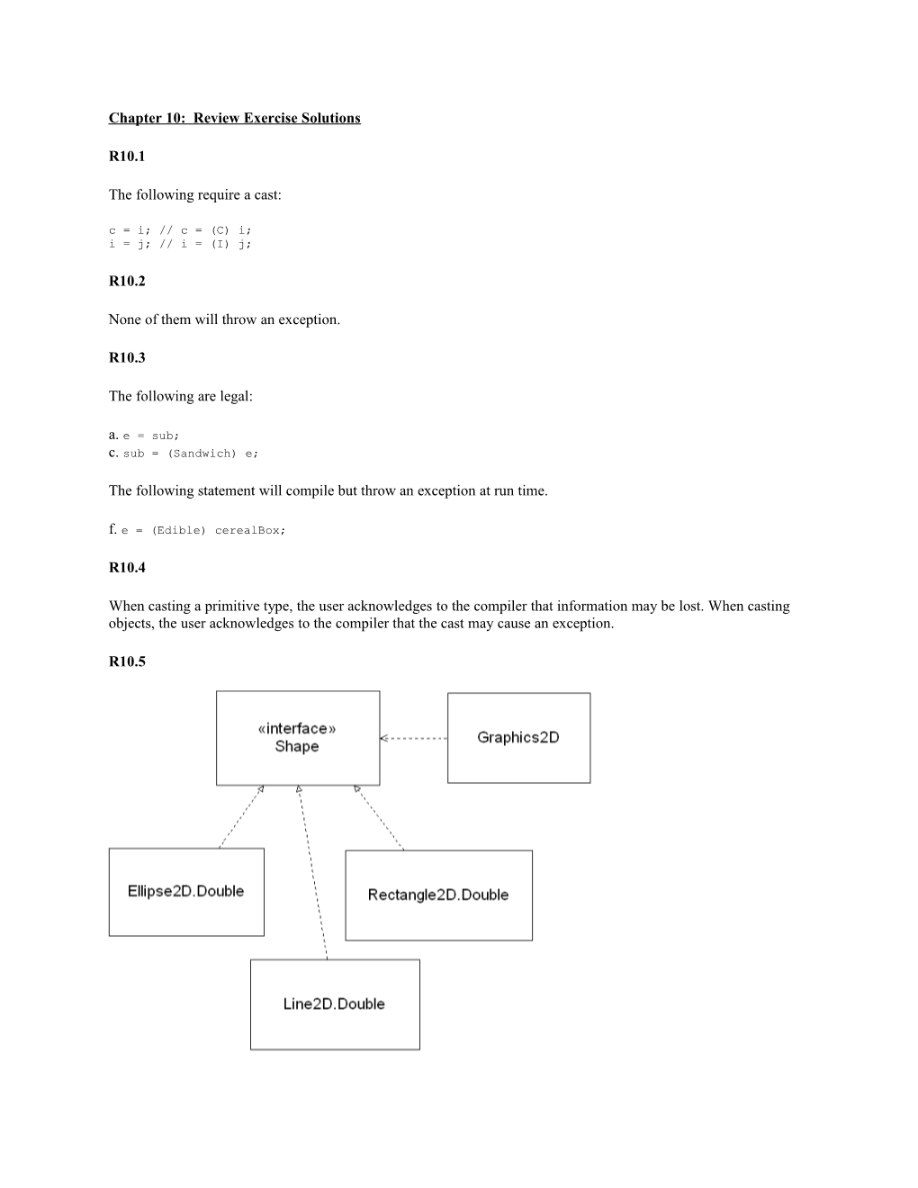 Chapter 10: Review Exercise Solutions