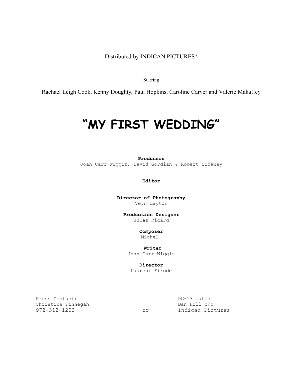My First Wedding