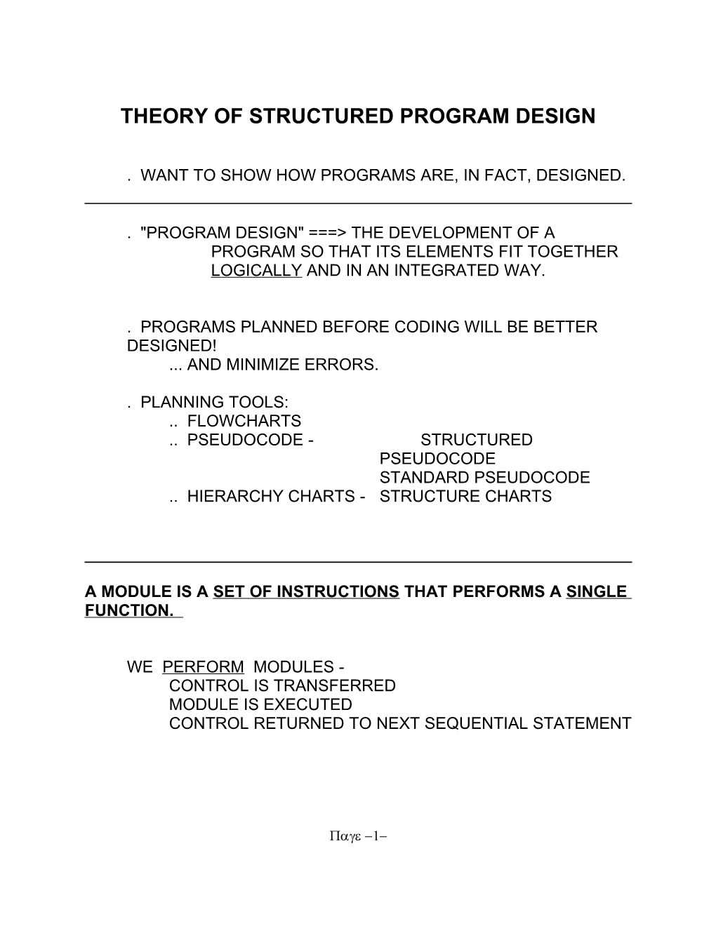 Theory of Structured Program Design