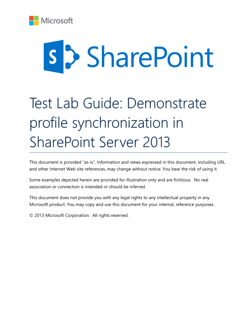 Test Lab Guide: Demonstrate Profilesynchronization in Sharepoint Server 2013